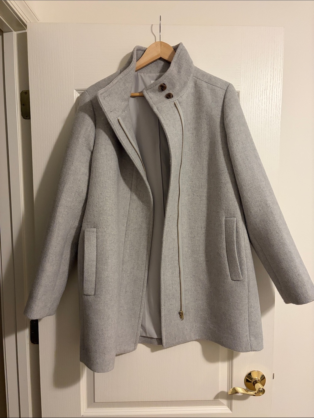 J. Crew Light Gray Wool Pea Coat